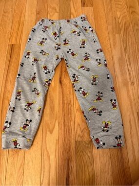 Disney Mickey Gray Pants with Red and Yellow Accents